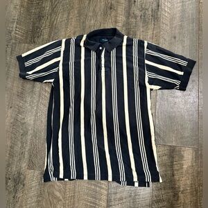 VTG 90's Ivy Crew Explorer Men's Vertical Stripes Polo Shirt L